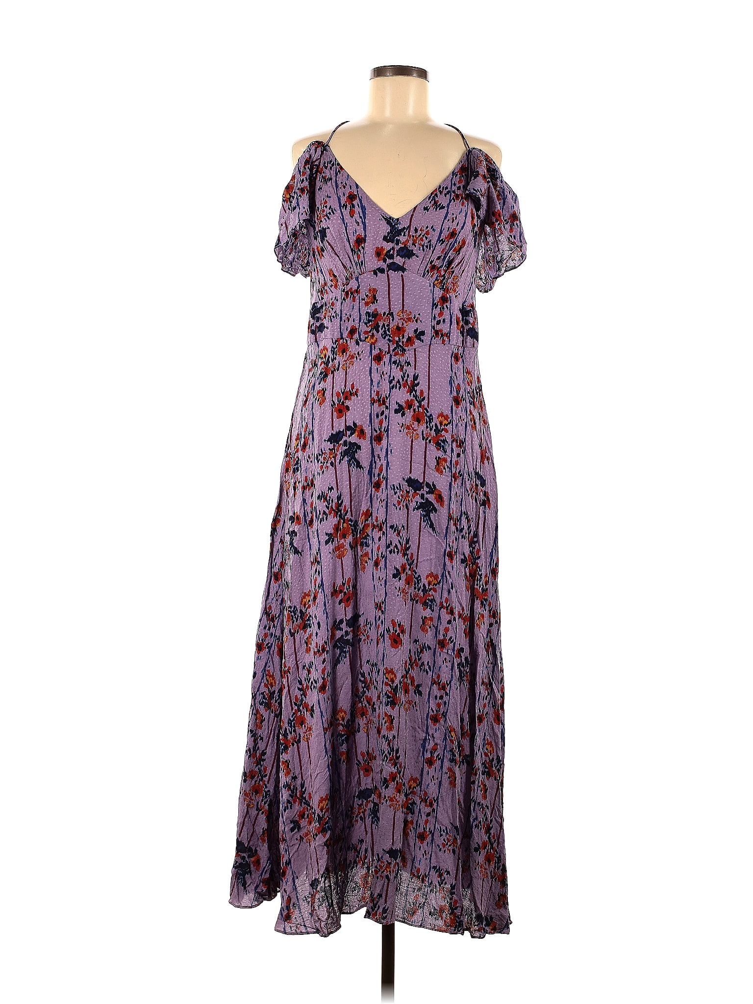 Anthropologie 100% Viscose Purple Casual Dress Size L - 62% off | ThredUp