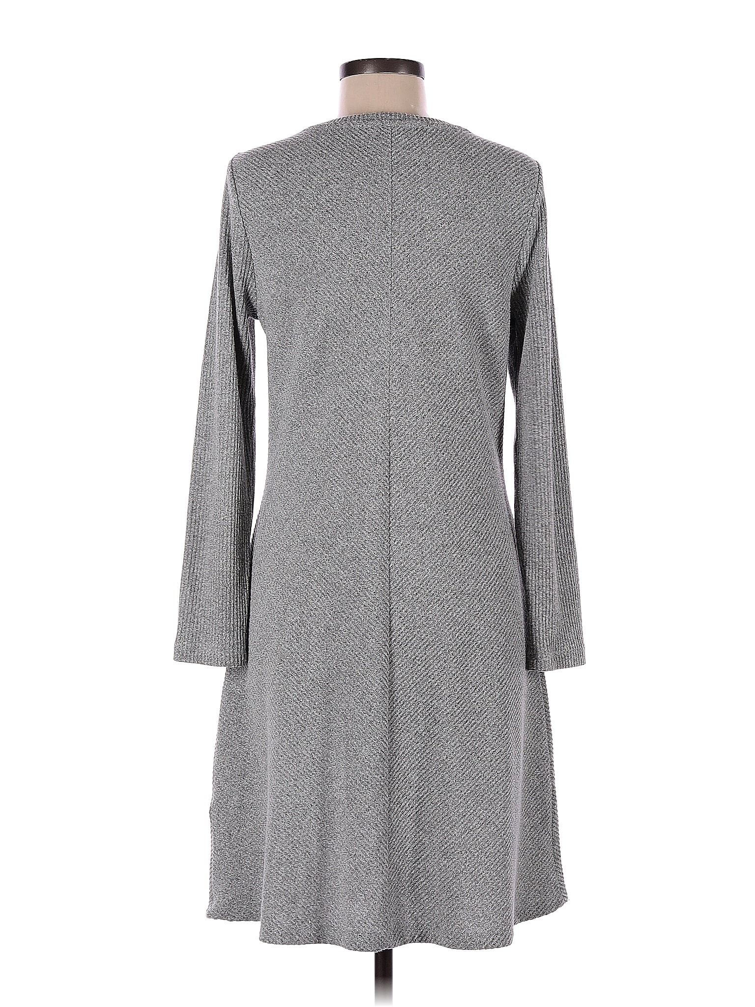 Simply Vera Vera Wang Color Block Solid Gray Casual Dress Size M