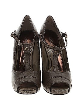  Simply Vera Vera Wang Leather Flambe Flat Shoes, Ash, Size 7