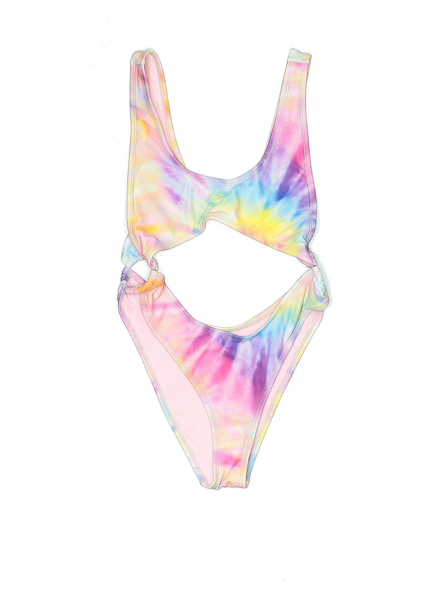 Fashion Nova Tiedye Multi Color Pink One Piece Swimsuit Size M 36