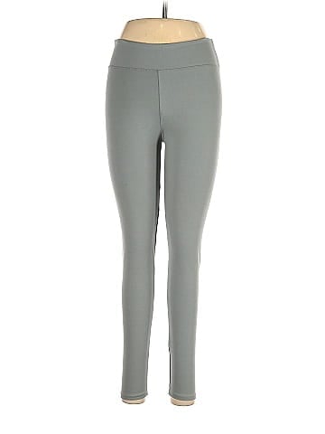 Satina Solid Gray Leggings One Size - 7% off
