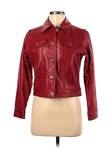 Liz claiborne red leather jacket sale