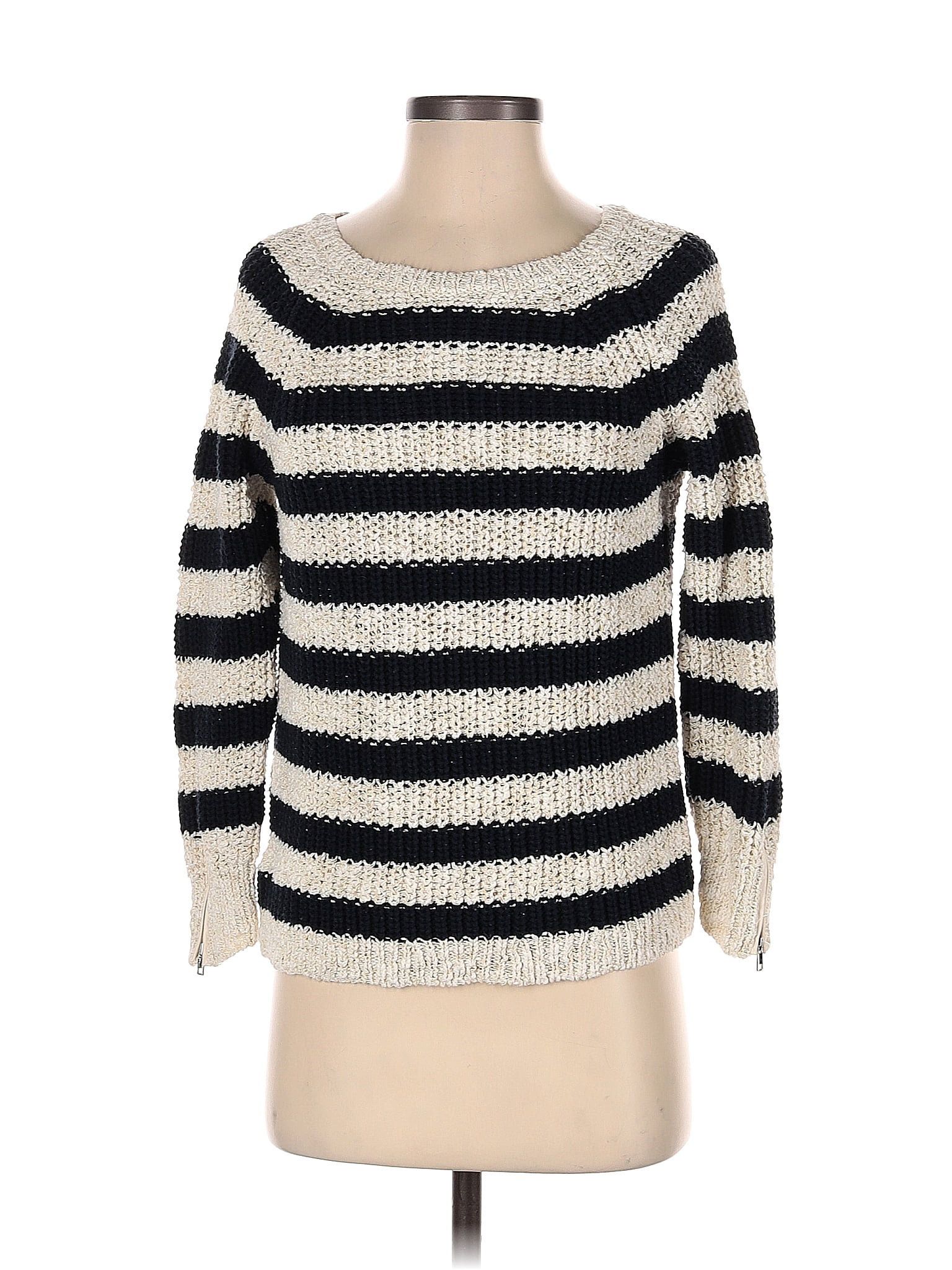 Ann Taylor Color Block Stripes Ivory Pullover Sweater Size S - 76% off ...