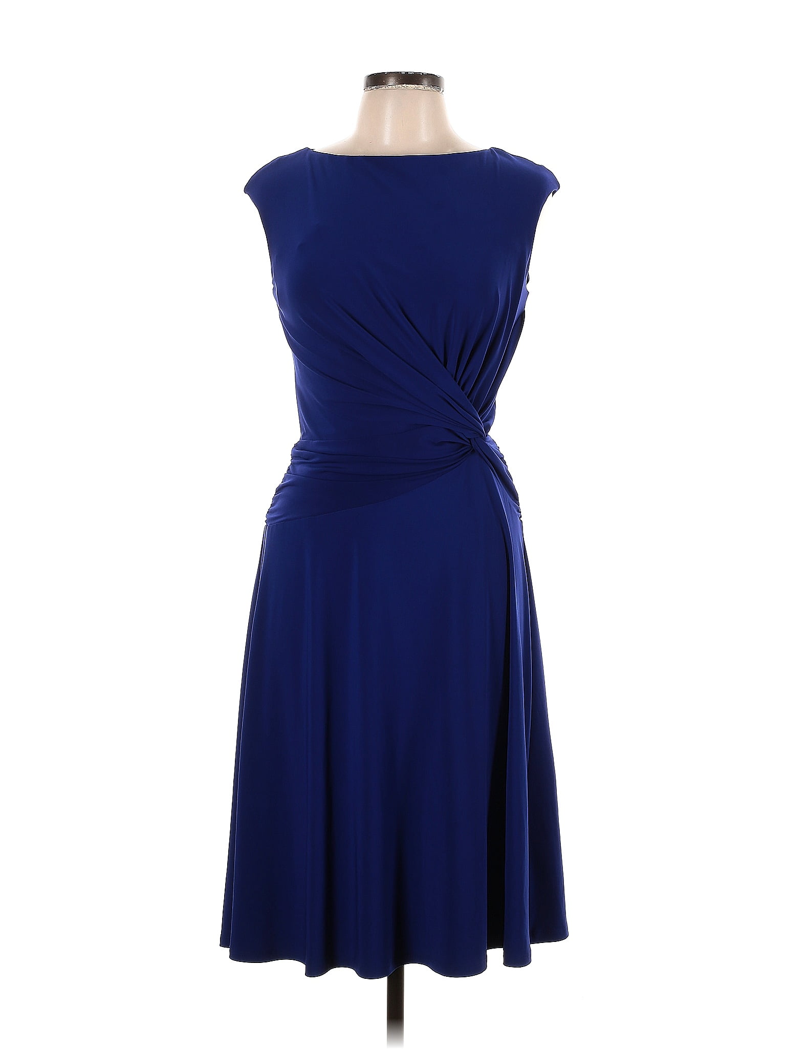 Lauren by Ralph Lauren Solid Sapphire Blue Casual Dress Size 10 - 67% ...