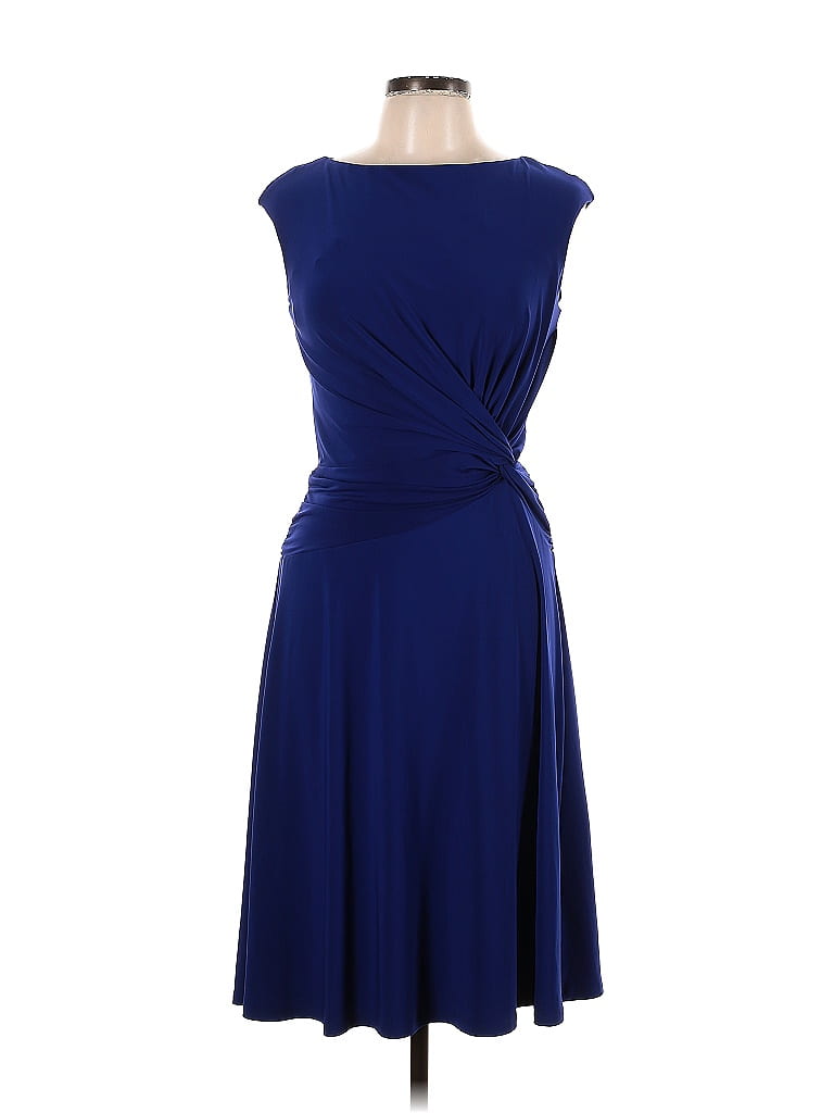 Lauren by Ralph Lauren Solid Sapphire Blue Casual Dress Size 10 - 67% ...