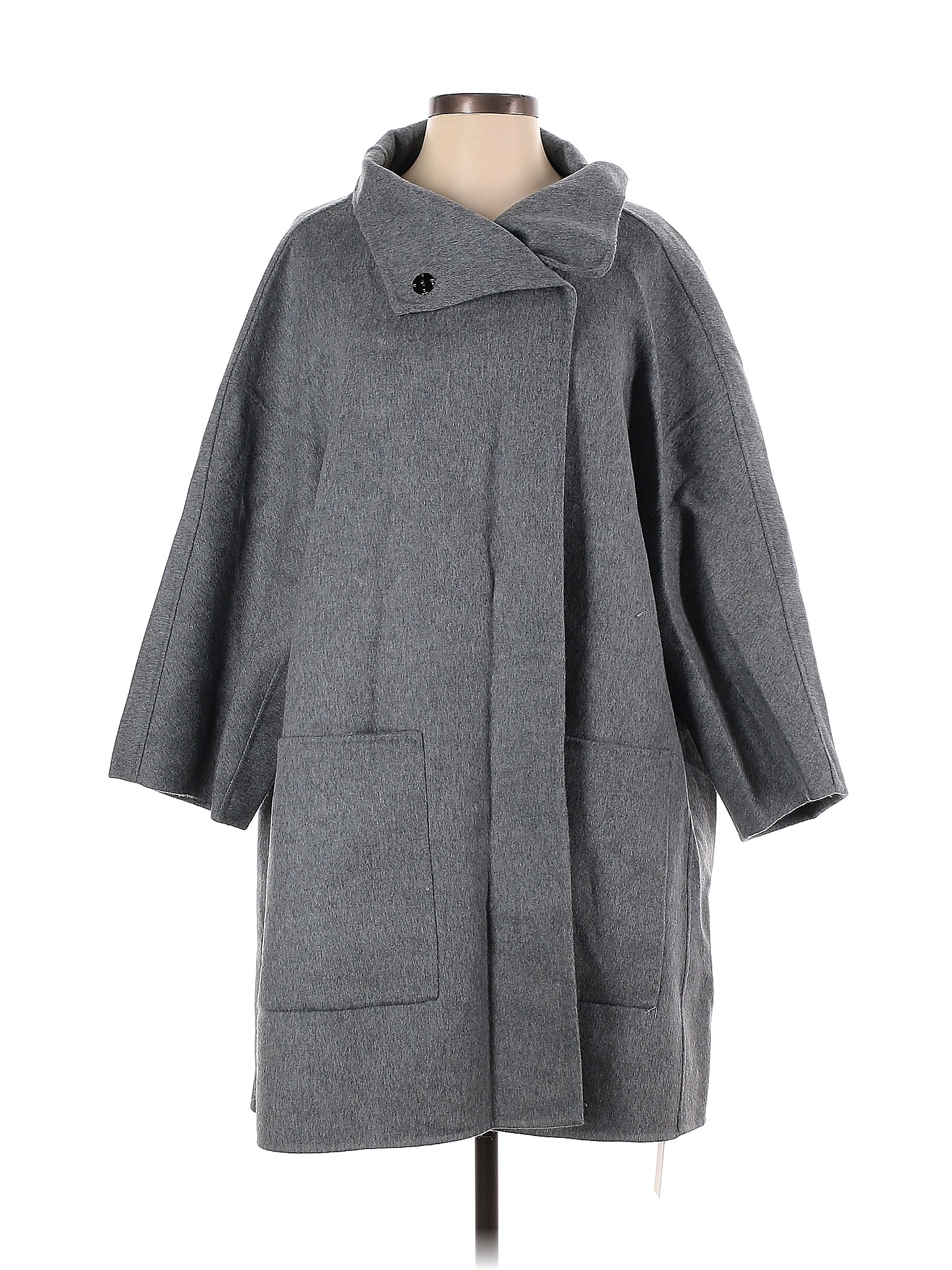 SILK MAISON Marled Gray Wool Coat Size S - 70% off | thredUP