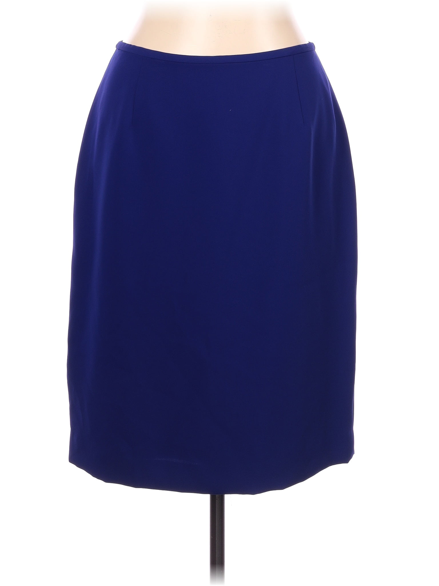 Liz Claiborne 100% Polyester Solid Sapphire Blue Casual Skirt Size 12 ...