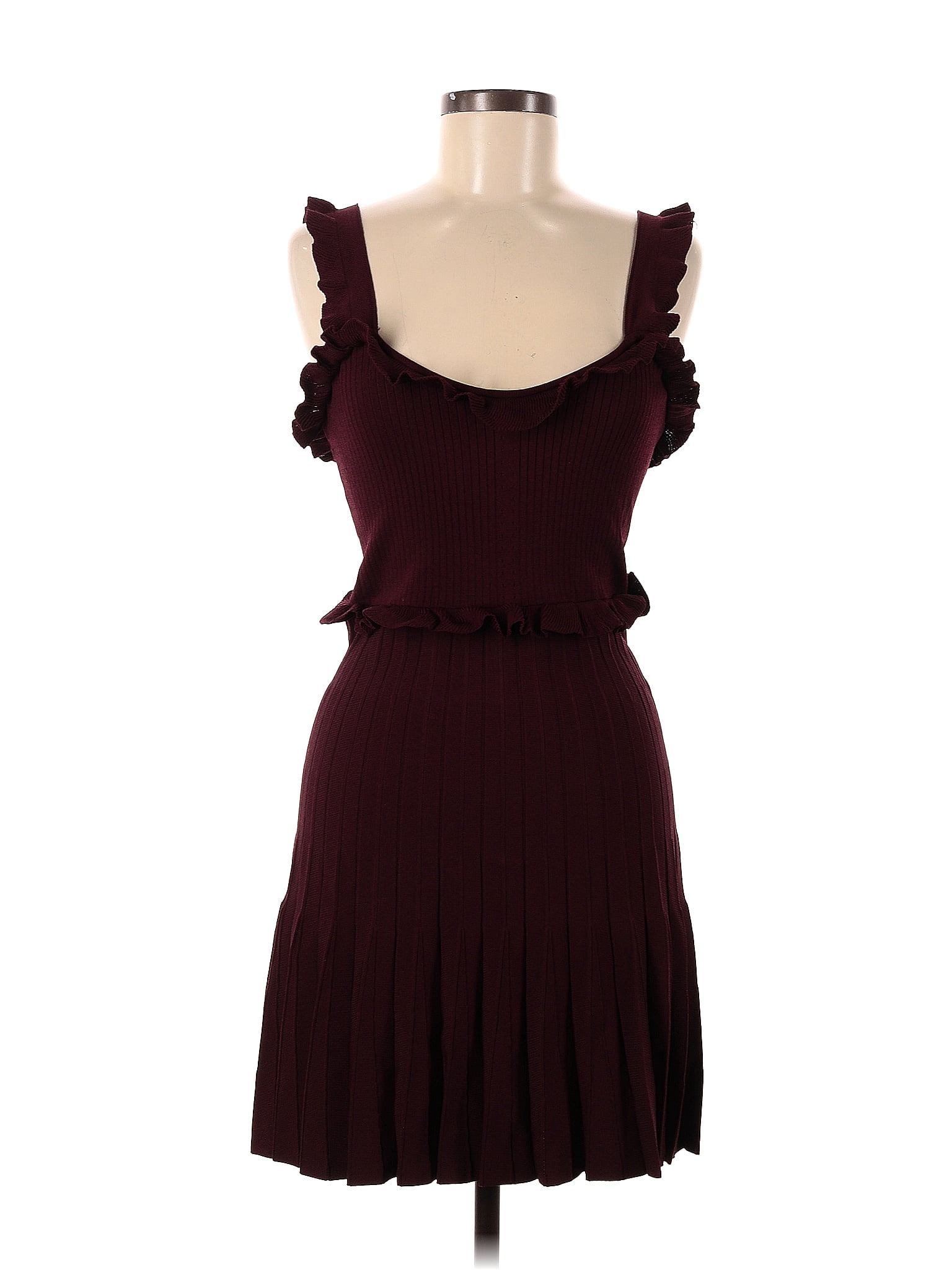 Zara Solid Maroon Burgundy Casual Dress Size M 36 Off Thredup