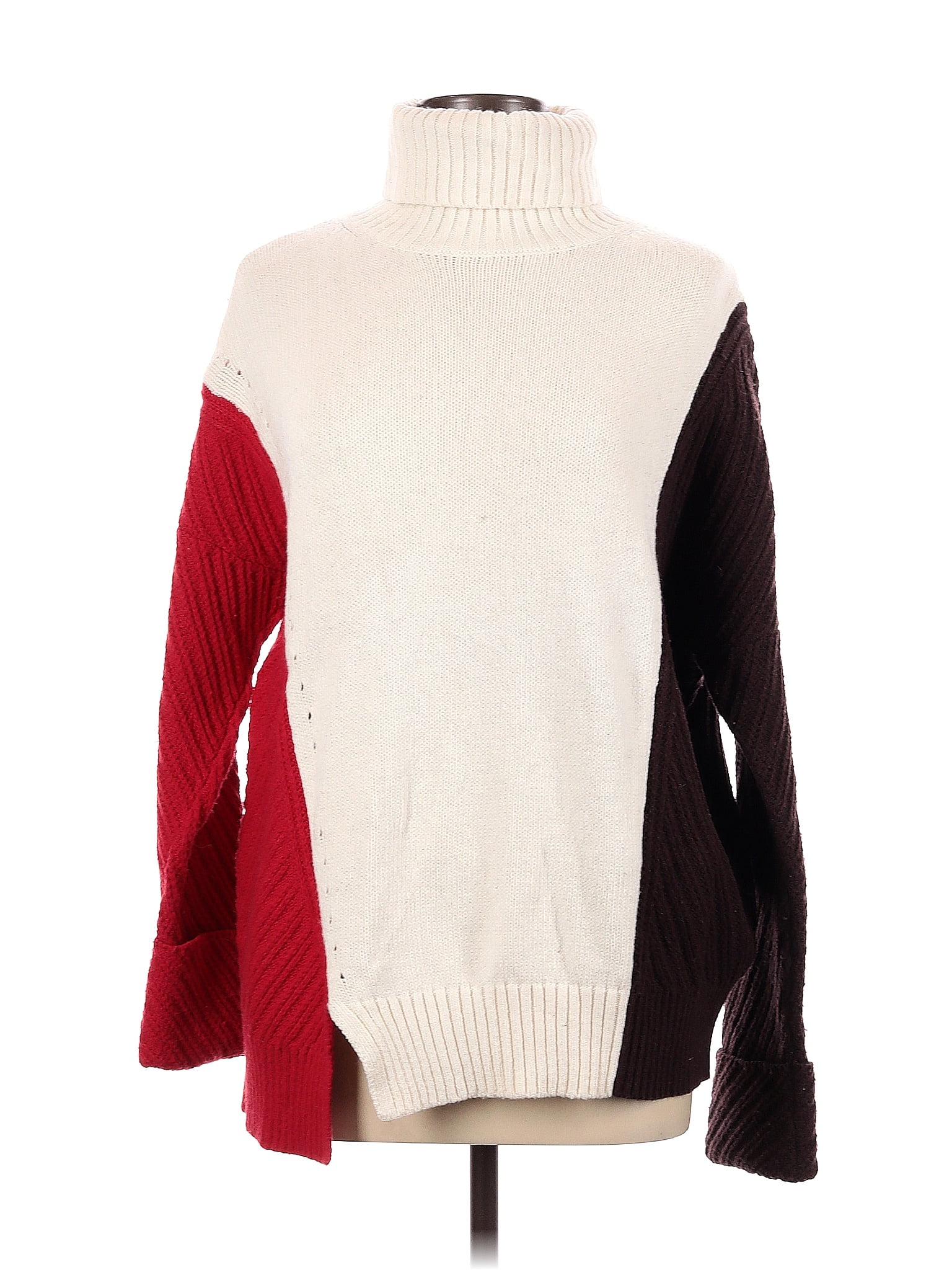 French Kyss - Marble Wash Color Block Turtleneck Top main image 0
