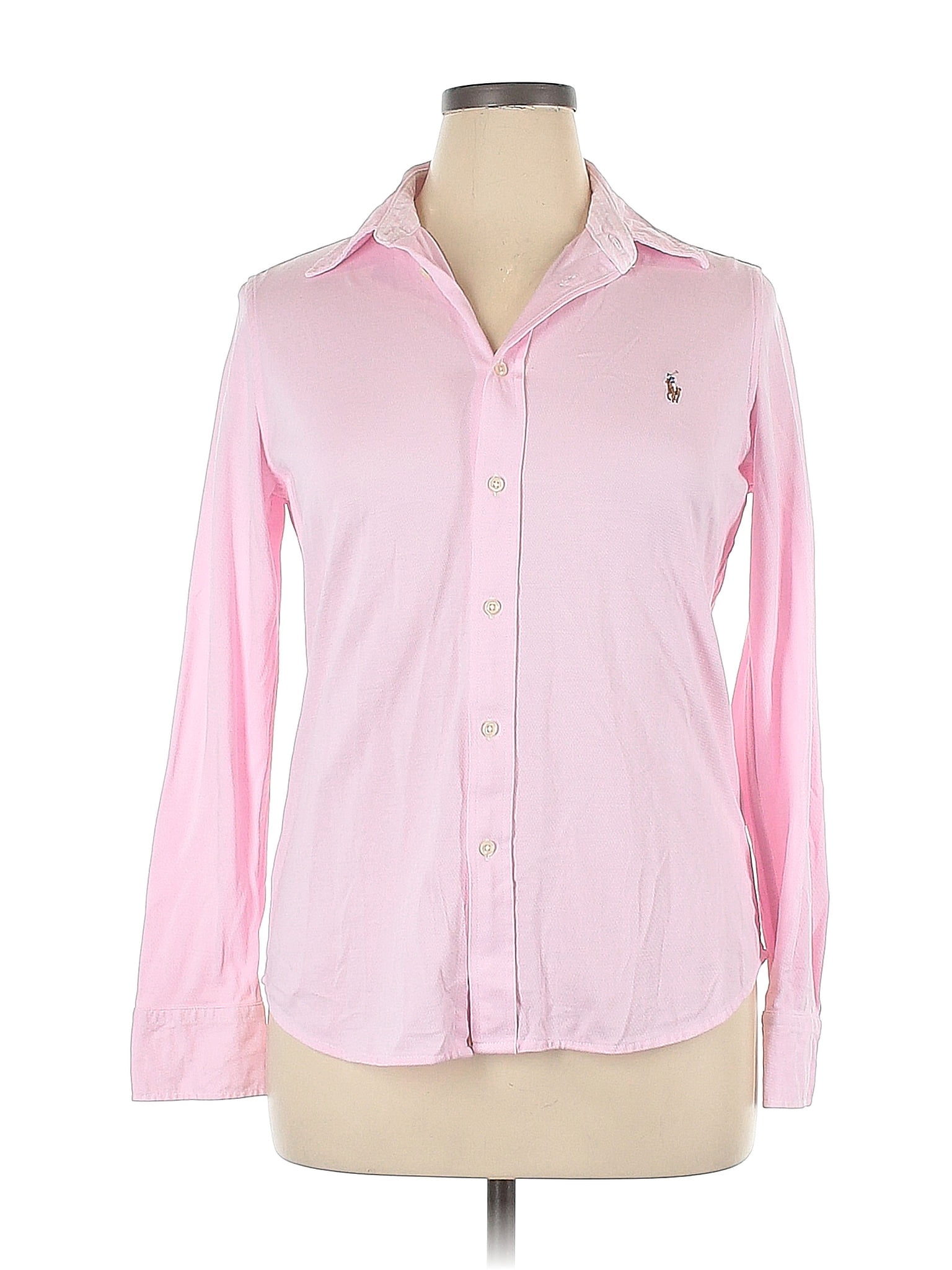 Ralph Lauren Solid Pink Long Sleeve Button Down Shirt Size Xl 69 Off