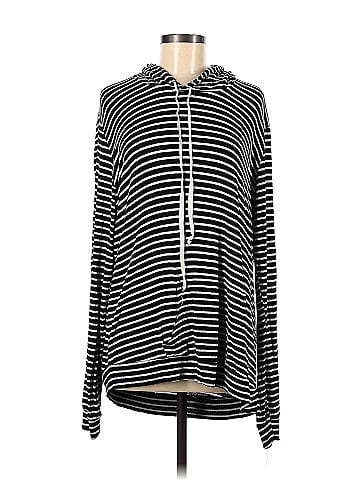 Brandy Melville Stripes Multi Color Black Pullover Hoodie One Size - 44%  off