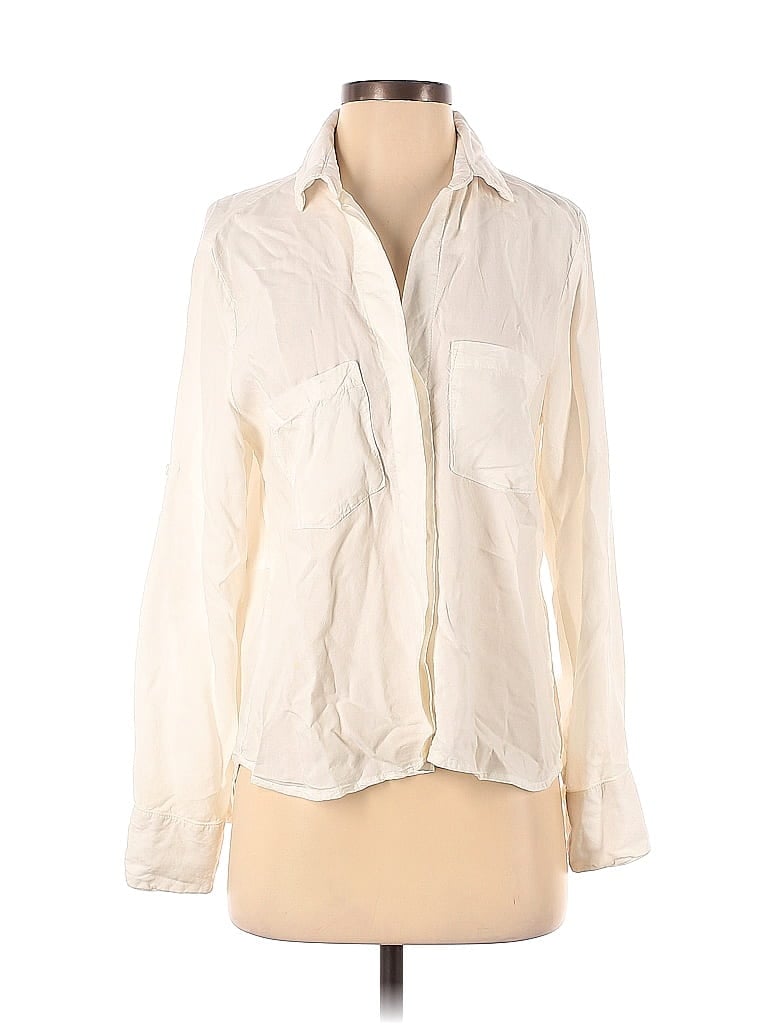 Cloth & Stone 100% Tencel Ivory Long Sleeve Blouse Size S - photo 1