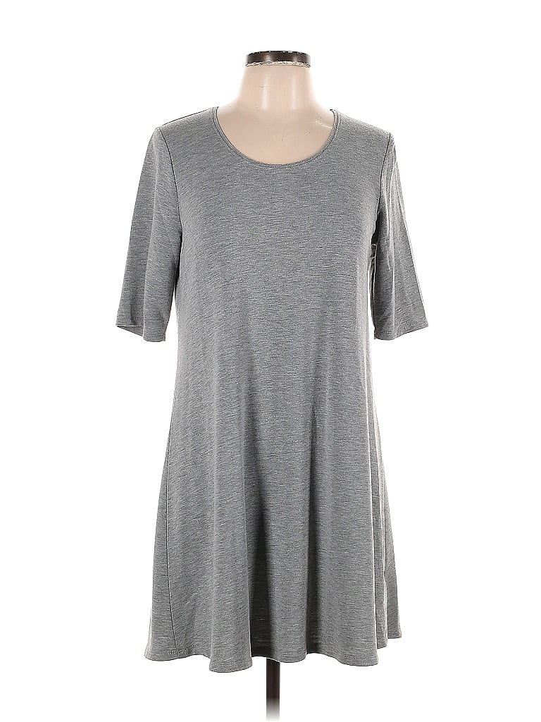 Cable & Gauge Solid Gray Casual Dress Size L - photo 1
