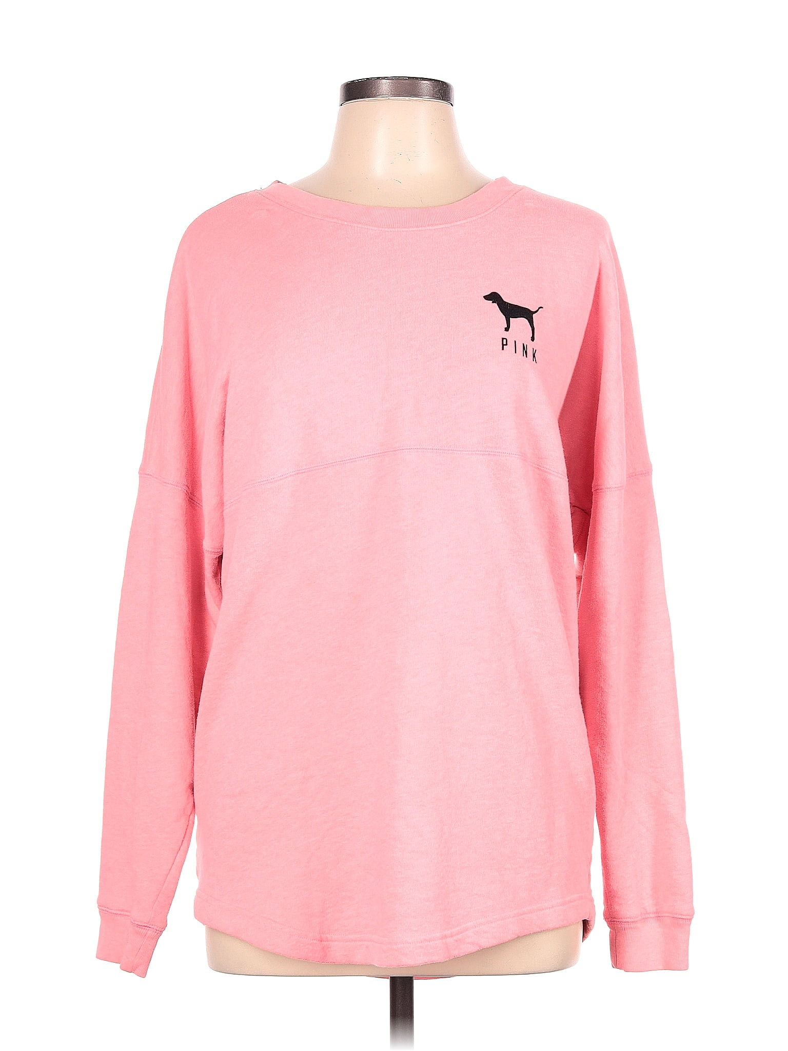 Zelos Long Sleeve Cotton Blend Sweatshirt Pink Woman L Crew Neckline  Pullover