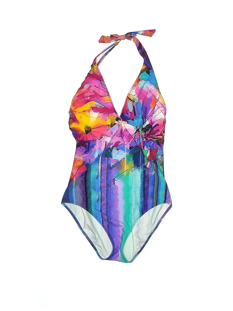 Gottex Stripes Multi Color Purple One Piece Swimsuit Size 14 21 Off Thredup 6226