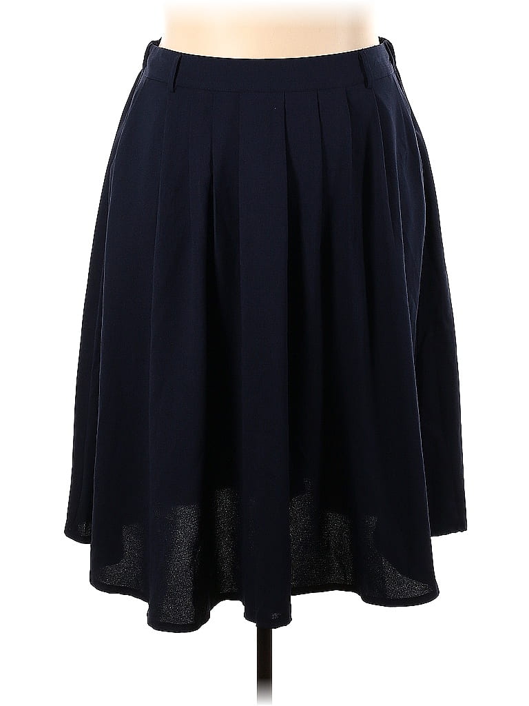 Hot & Delicious 100% Polyester Solid Navy Blue Casual Skirt Size 2XL ...