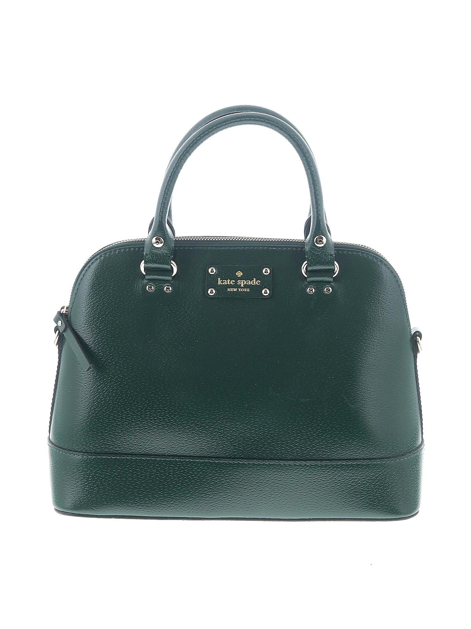 Kate Spade New York 100% Leather Solid Green Leather Shoulder Bag One ...