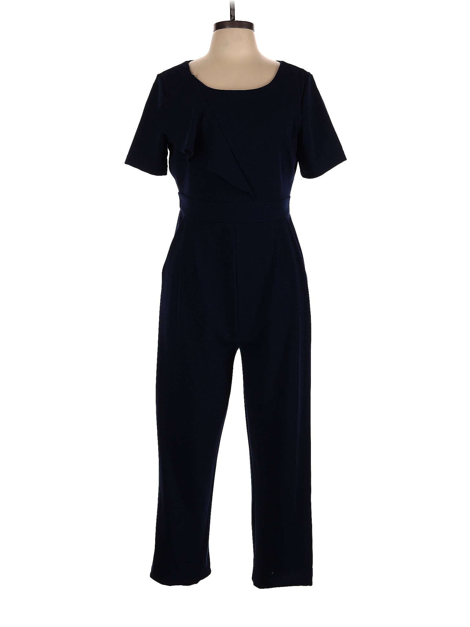 Tahari by ASL Solid Navy Blue Jumpsuit Size 10 - 70% off | thredUP