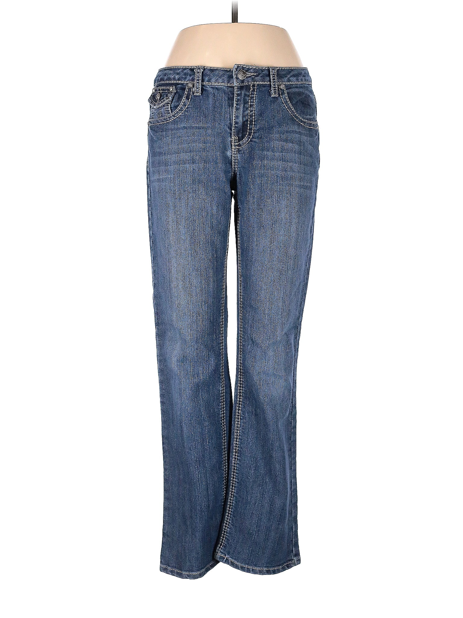 Earl Jean Solid Blue Jeans Size 8 - 70% off | thredUP