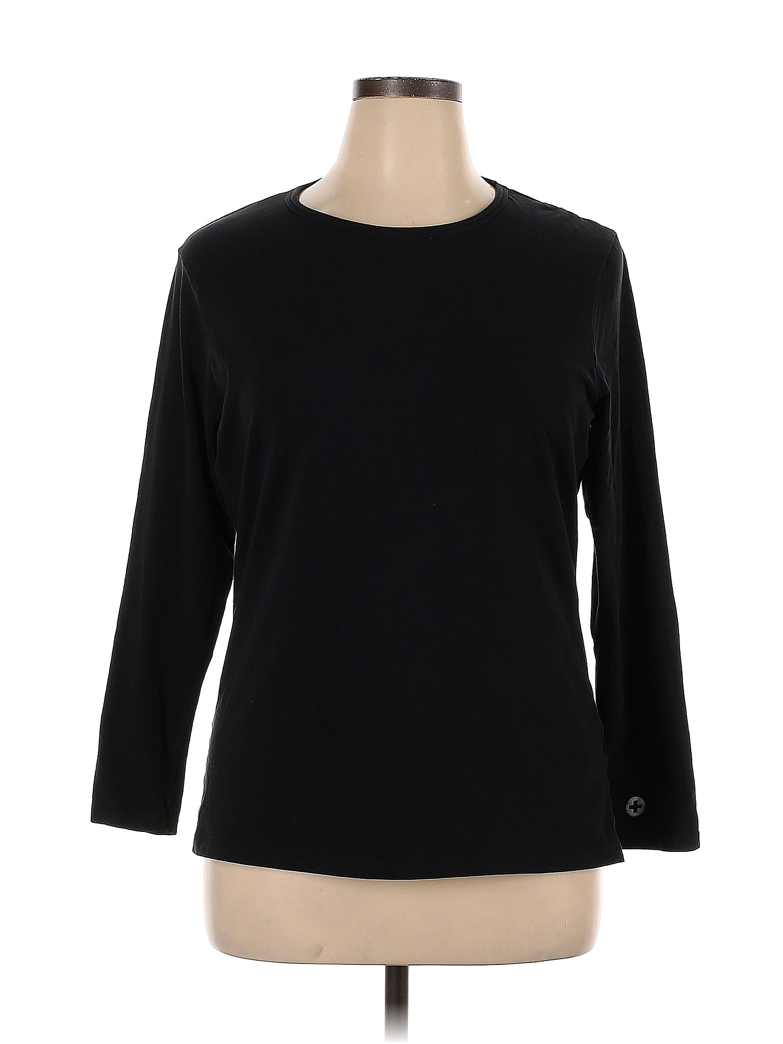 White Cross Solid Black Long Sleeve T-Shirt Size XXL - 31% off | thredUP