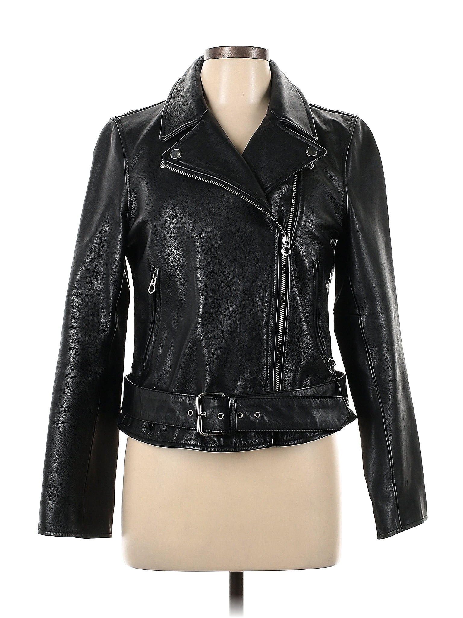 Madewell 100% Modacrylic Solid Black Leather Jacket Size L - 61% off ...