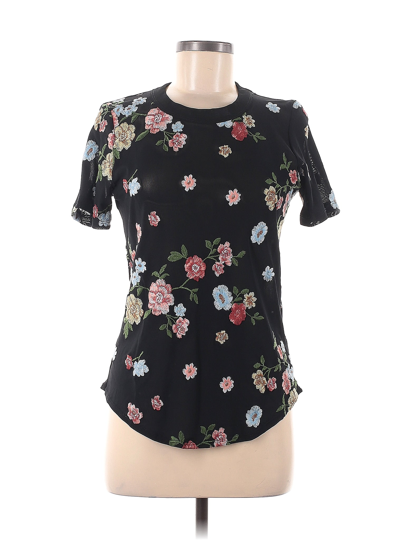 Karen Kane Floral Black Short Sleeve Blouse Size M 74 Off Thredup