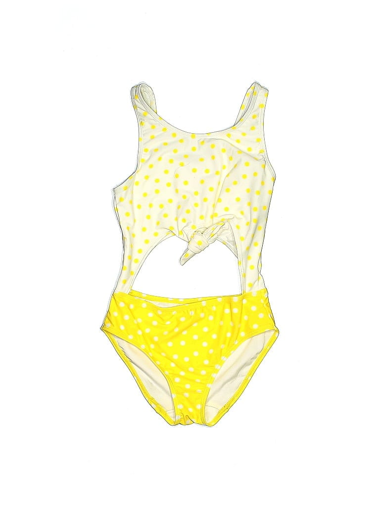 Fab Kids Polka Dots Yellow One Piece Swimsuit Size 8 - 37% off | thredUP