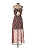 Xhilaration 100% Polyester Floral Motif Damask Paisley Aztec Or Tribal Print Brown Casual Dress Size S - photo 2