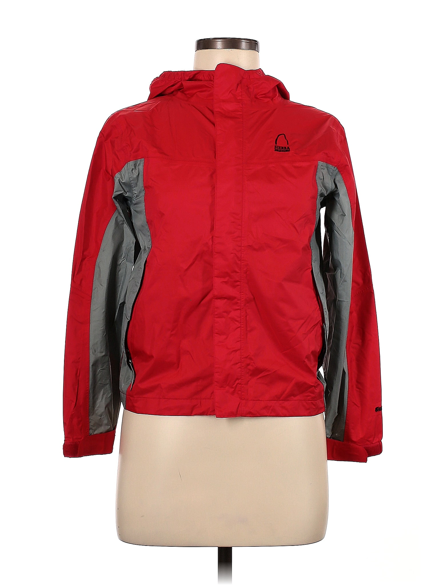 Sierra Designs 100% Nylon Color Block Solid Red Track Jacket Size M ...