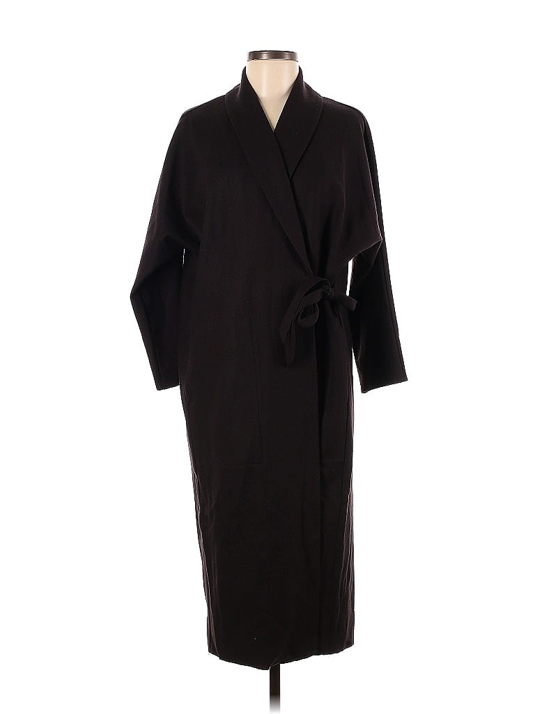Eileen Fisher Solid Brown Black Coat Size S - 75% off | thredUP