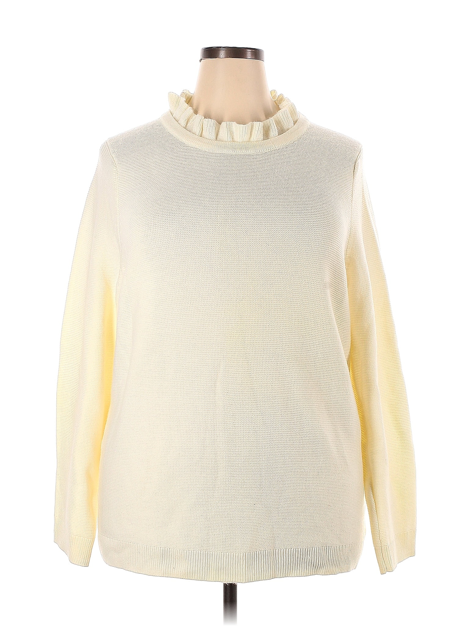 Talbots Color Block Solid Ivory Pullover Sweater Size 2X (Plus) - 69% ...