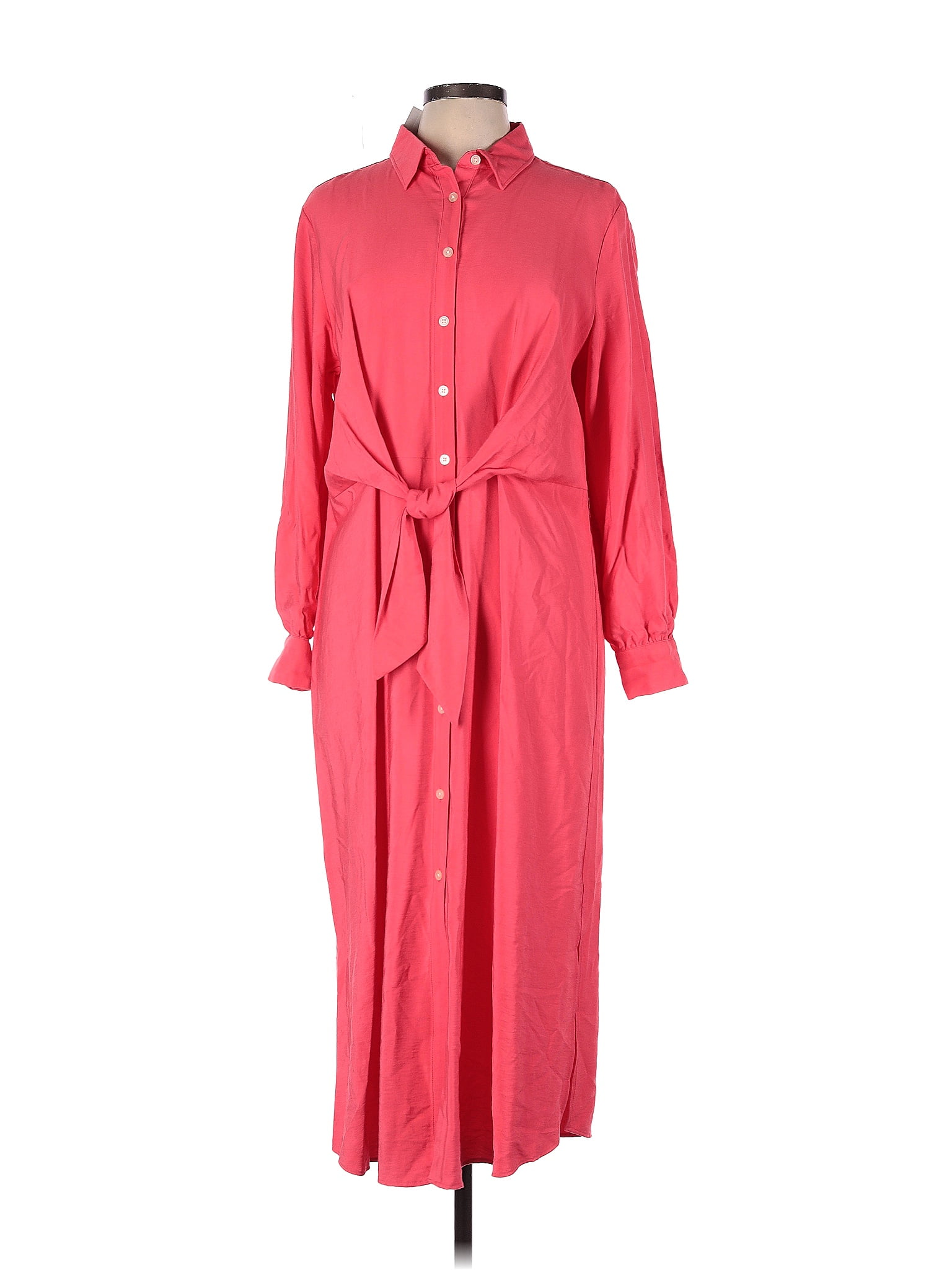 Ann Taylor LOFT Solid Pink Casual Dress Size 12 - 65% off | thredUP