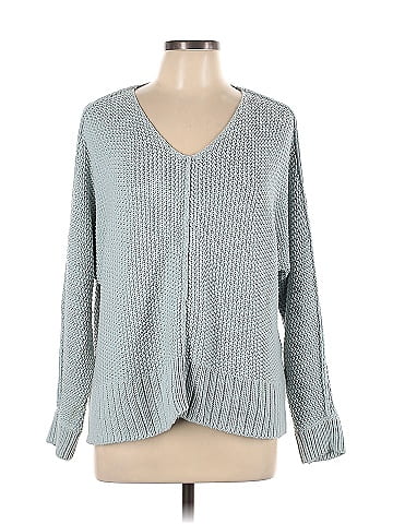 Lucky Brand Color Block Solid Gray Pullover Sweater Size L - 66% off
