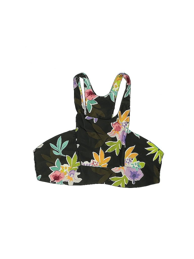 Stone Fox Swim Floral Floral Motif Tropical Black Swimsuit Top Size L - photo 1