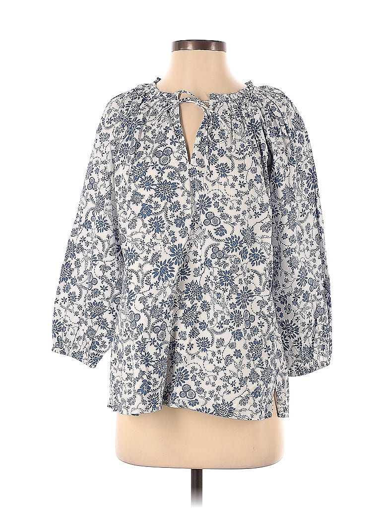 Haut Chemisier Sans Manches Ann Taylor Loft - Rayé Bleu Et Blanc - Taille S - Occasion Très Bon état