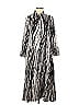 BOSS by HUGO BOSS 100% Polyester Zebra Print Silver Casual Dress Size 6 - photo 1