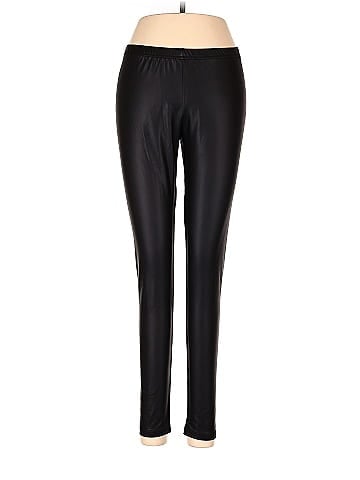 LC Lauren Conrad Solid Black Faux Leather Pants Size M - 66% off