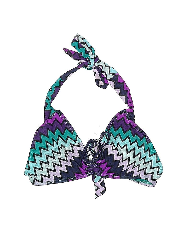 Pre-owned Old Navy Swimsuit Top Purple Argyle Pattern Swimwear