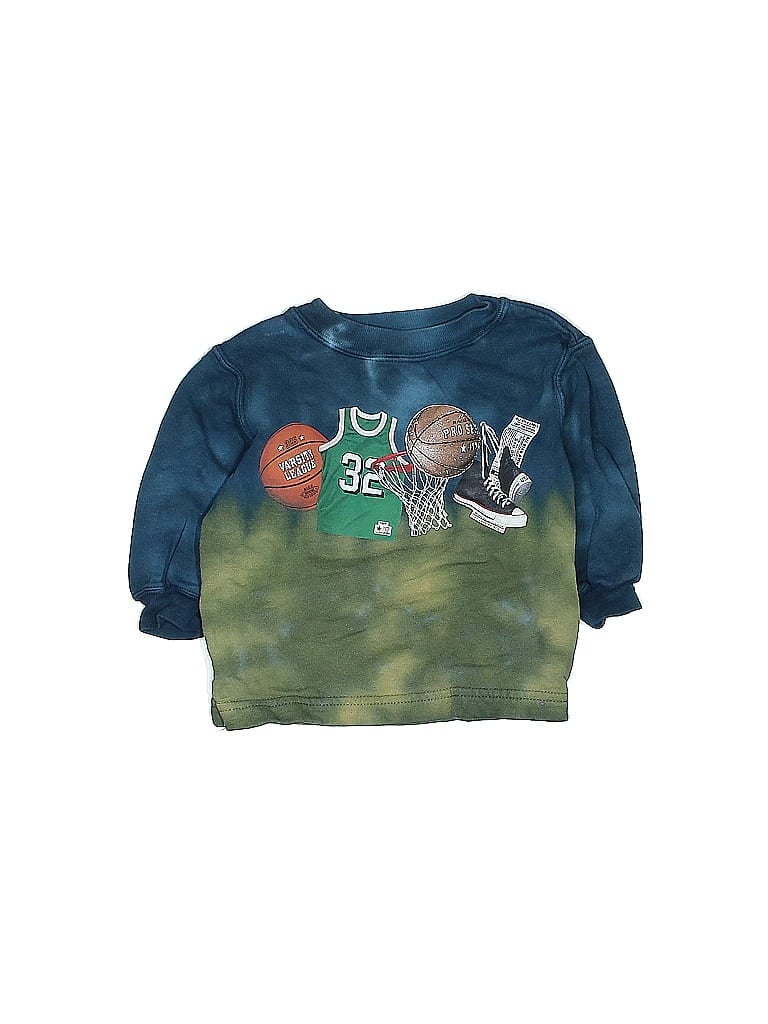 Jm Originals 100% Cotton Tie-dye Tortoise Blue Green Sweatshirt Size 12-18 mo - photo 1