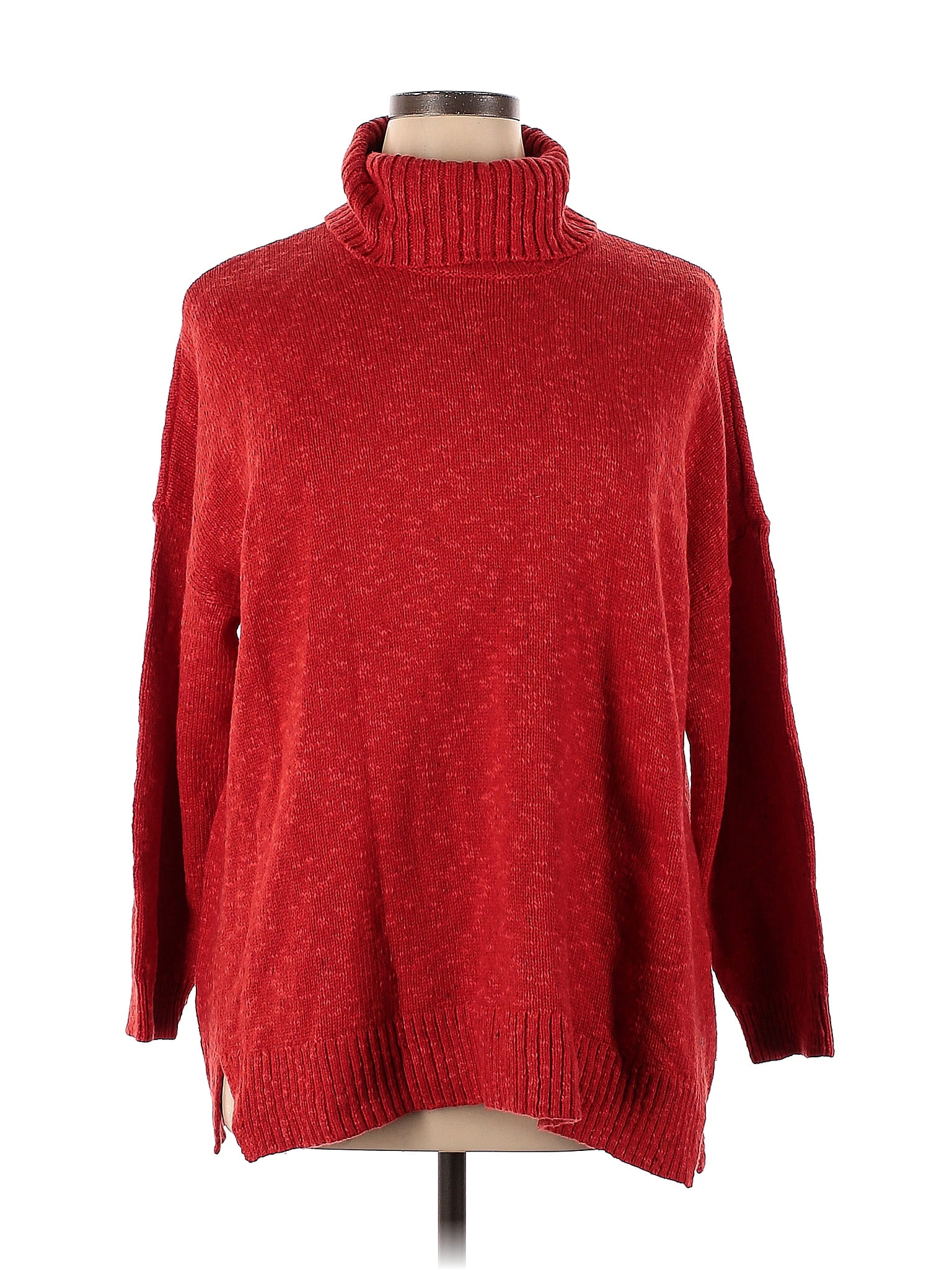 J.Jill Color Block Red Turtleneck Sweater Size XL - 68% off | thredUP