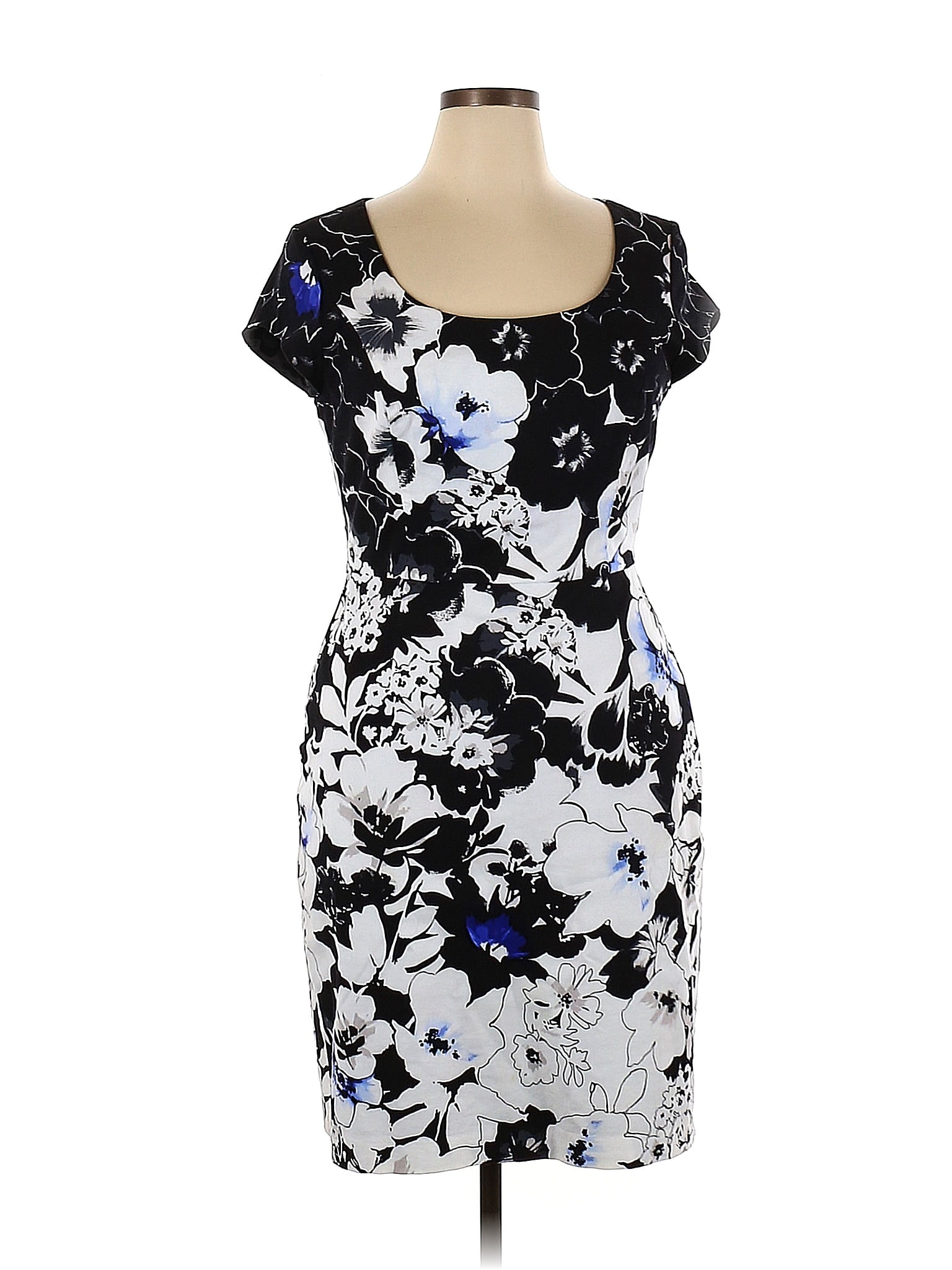 White House Black Market Floral Black Casual Dress Size 14 - 68% off ...