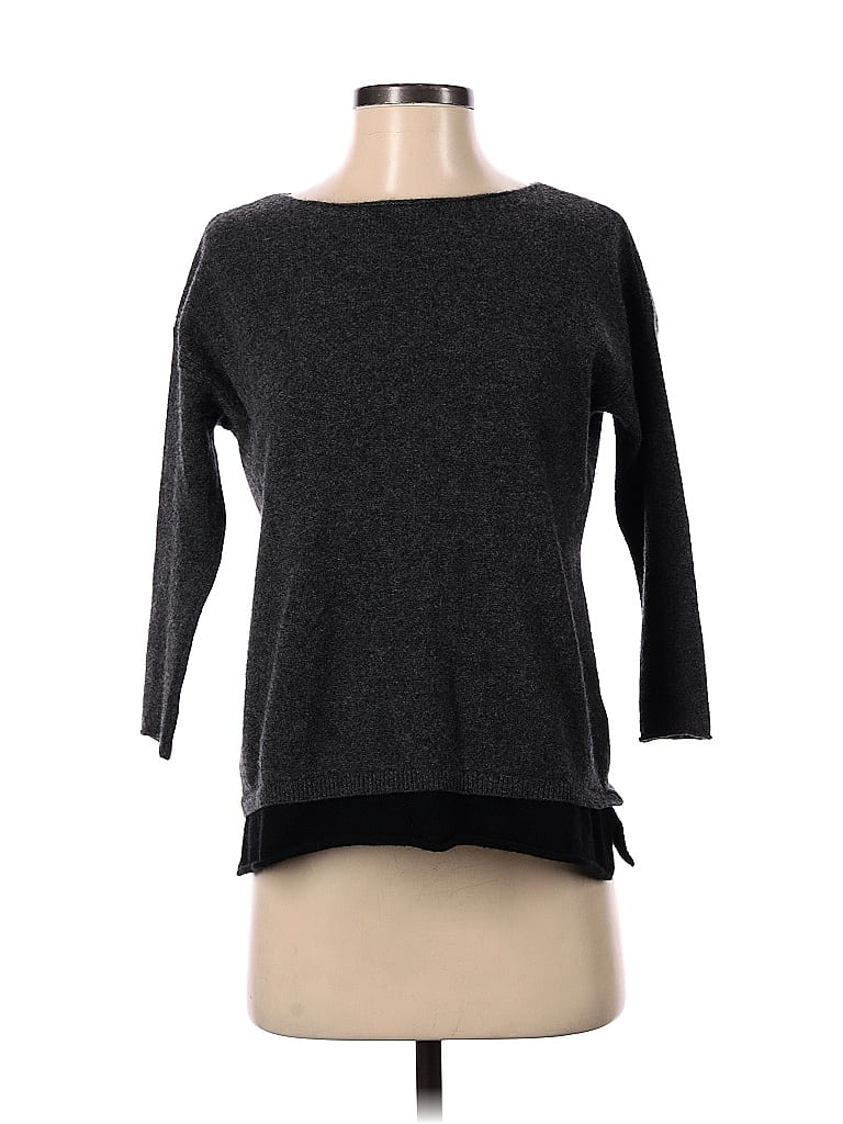 Joie 100% Cashmere Color Block Marled Gray Cashmere Pullover Sweater ...