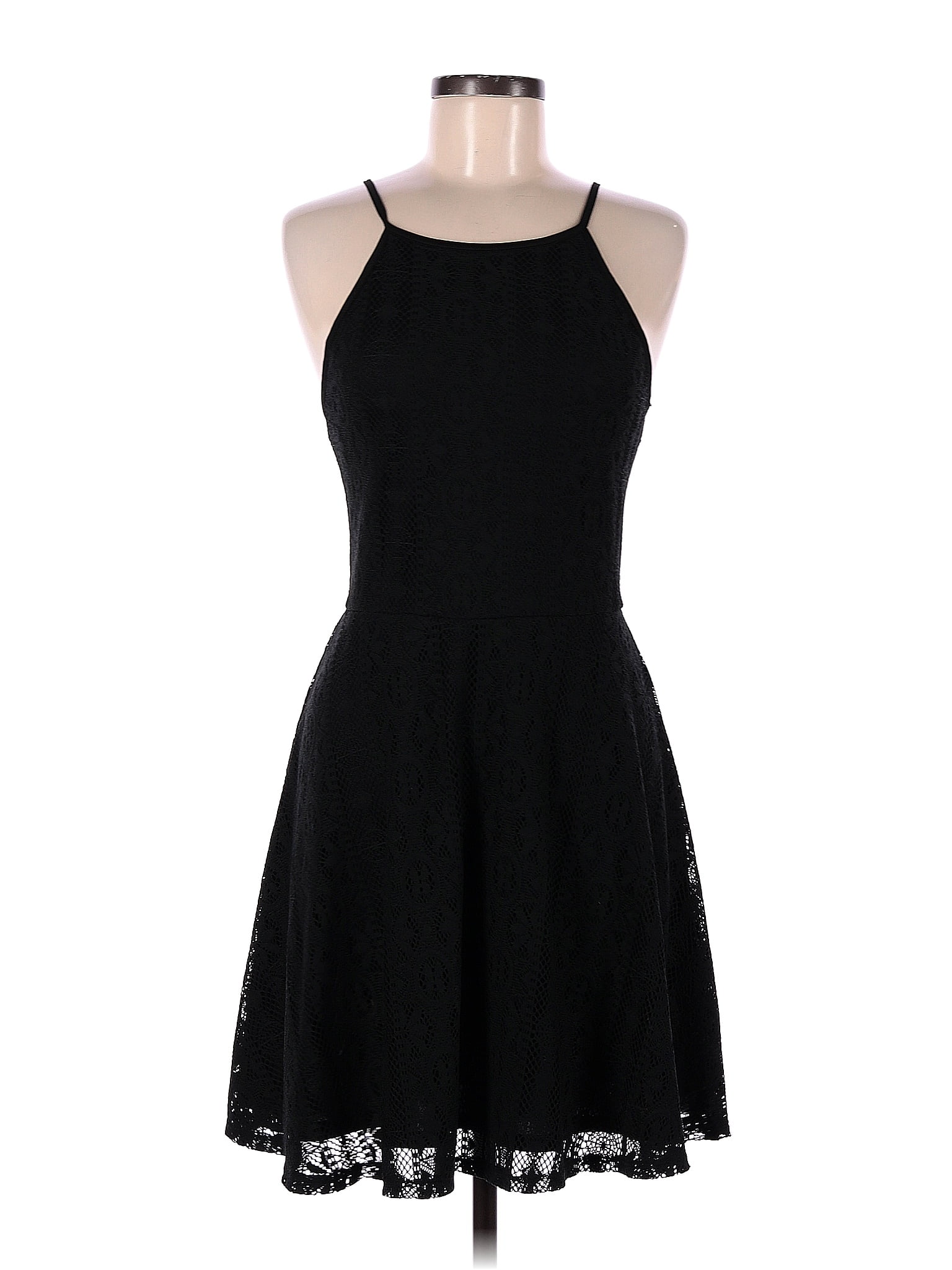 Mossimo Supply Co. 100% Polyester Solid Black Casual Dress Size M