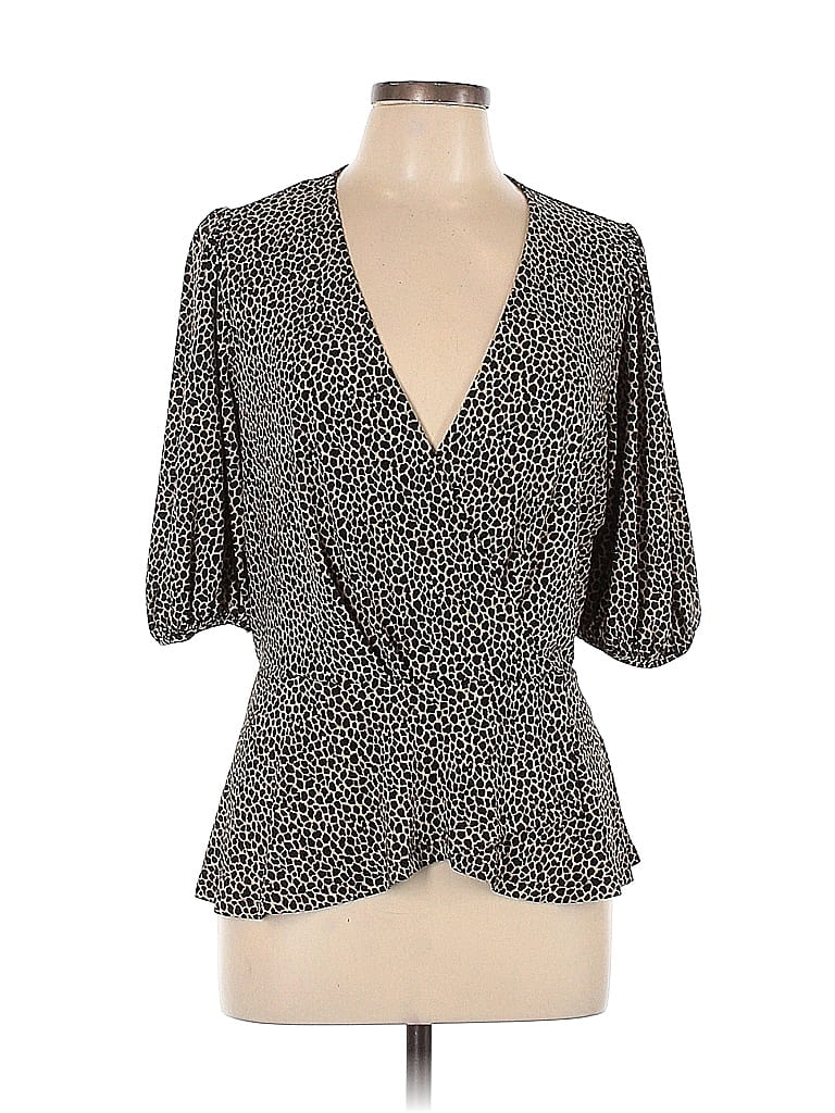 Banana Republic Polka Dots Black 3/4 Sleeve Blouse Size L - 73% off ...