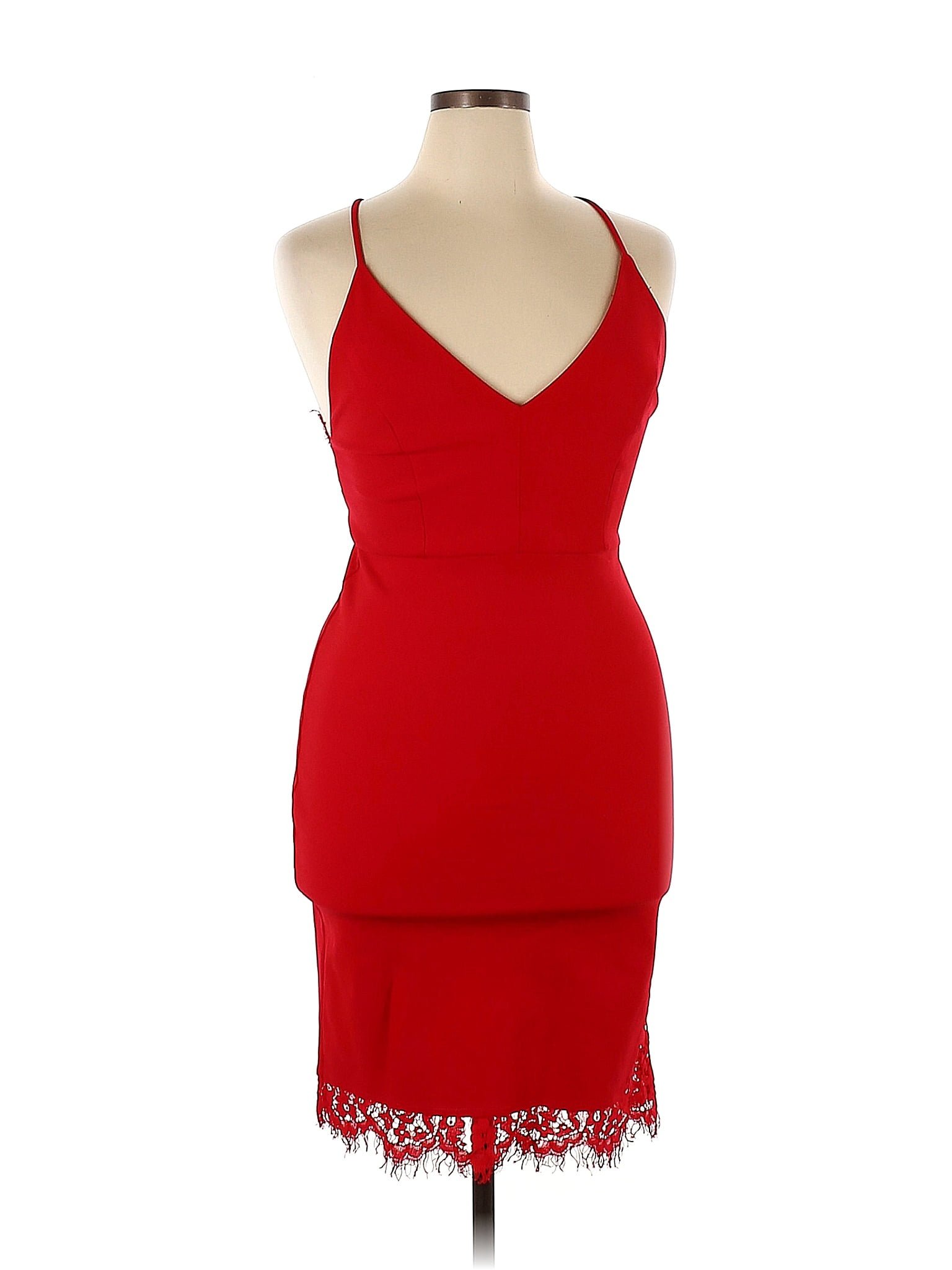 Lulus Solid Red Cocktail Dress Size Xl 58 Off Thredup