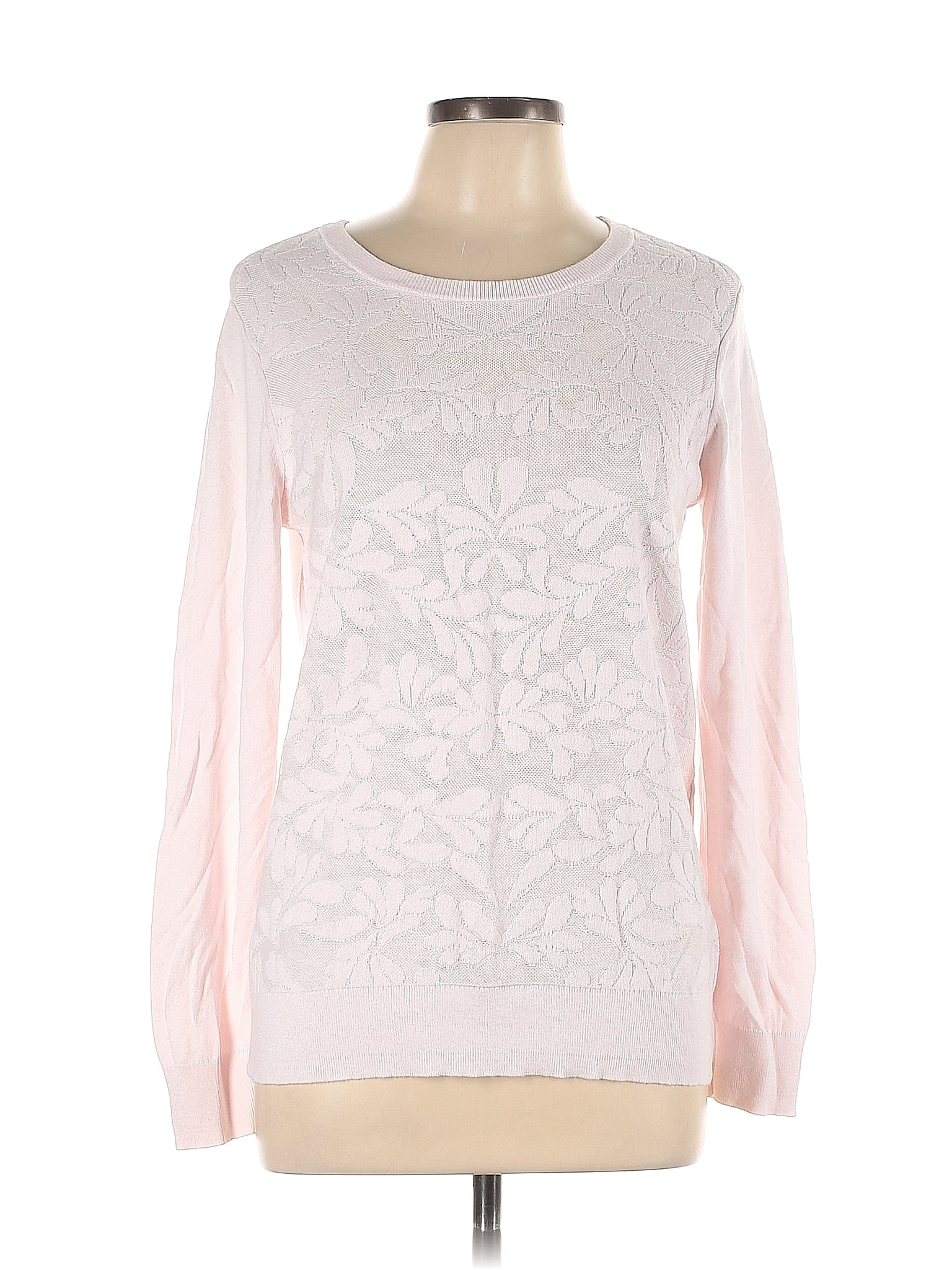 Banana Republic Factory Store Color Block Floral Pink Pullover Sweater ...