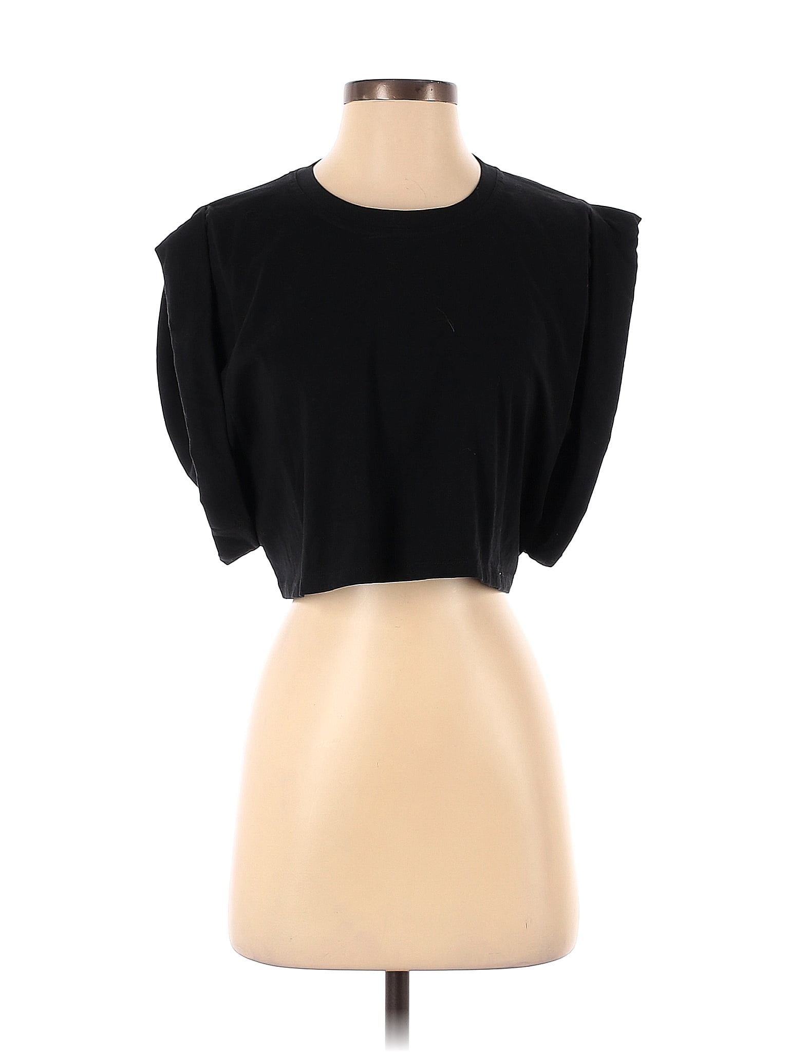 Zara Solid Black Short Sleeve Blouse Size S 49 Off Thredup