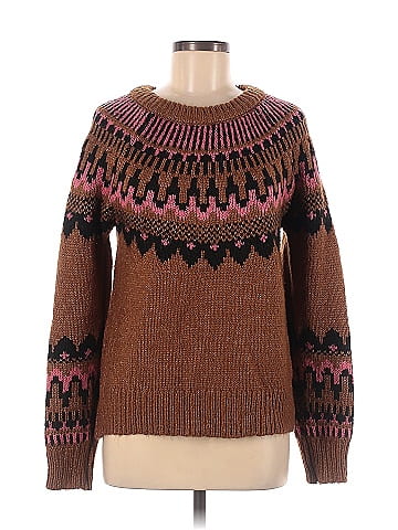 Knox Rose Color Block Brown Pullover Sweater Size M - 40% off
