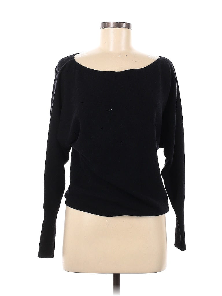 The Cashmere Project 100 Cashmere Color Block Solid Black Cashmere Pullover Sweater Size XS