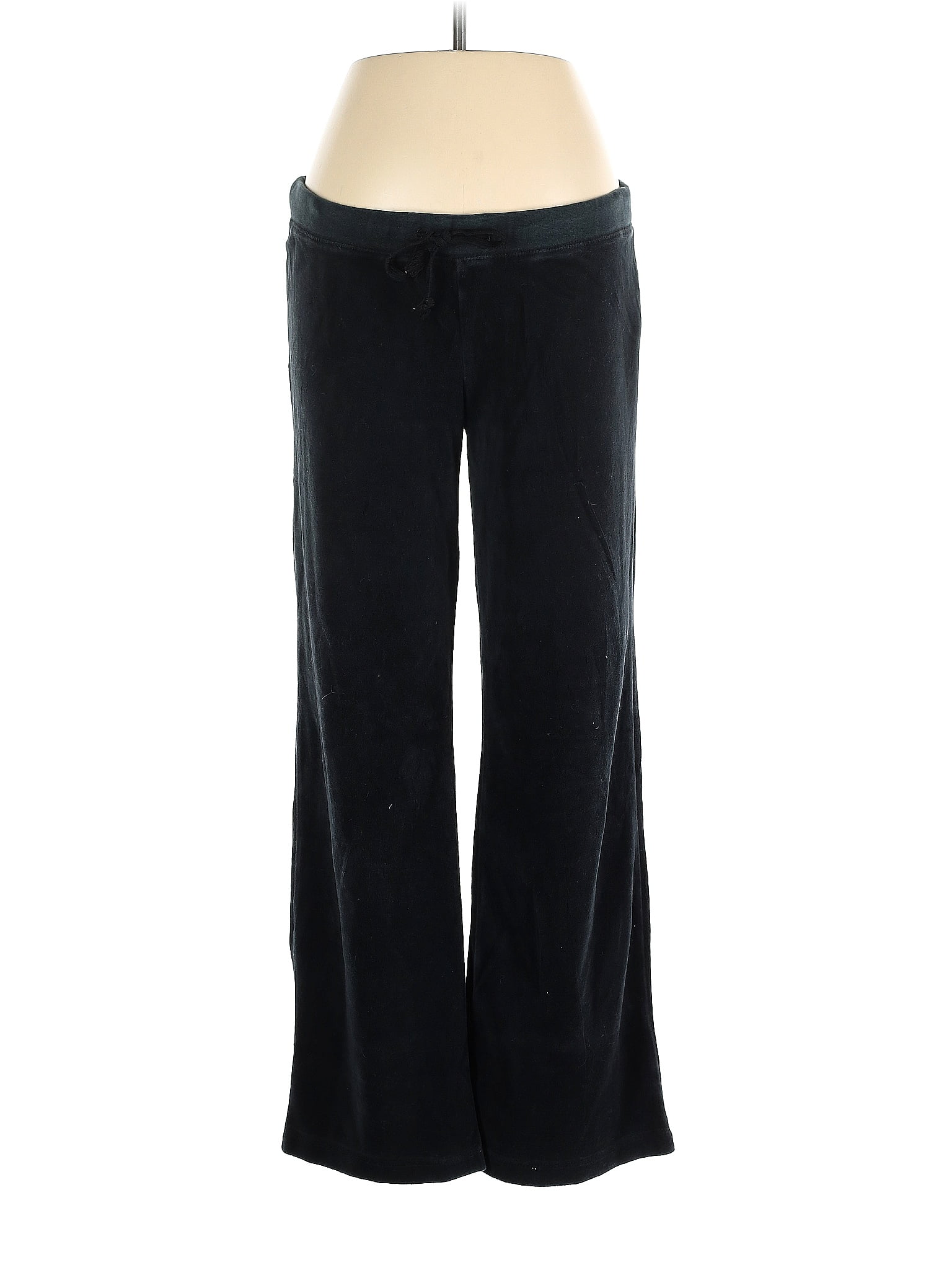 Assorted Brands Solid Black Velour Pants Size M 60 off thredUP